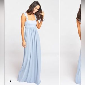 Women’s Show Me Your MuMu June Maxi Dress Steel Blue Chiffon Small